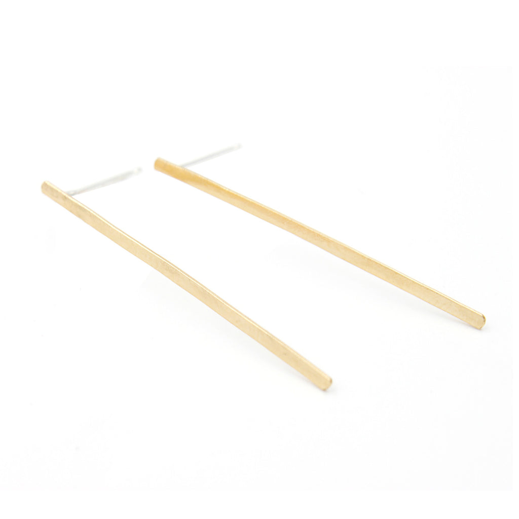 Hammered Bar Long Stud Earrings Hammered Bar Long Stud Earrings