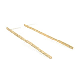 Hammered Bar Long Stud Earrings