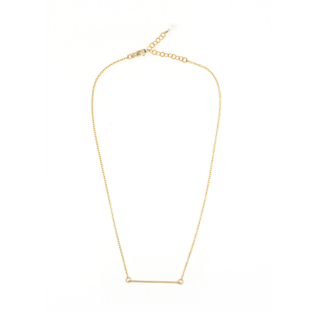 Gold Hammered Bar Necklace Gold Hammered Bar Necklace