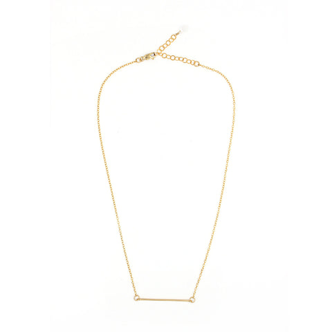 Gold Hammered Bar Necklace