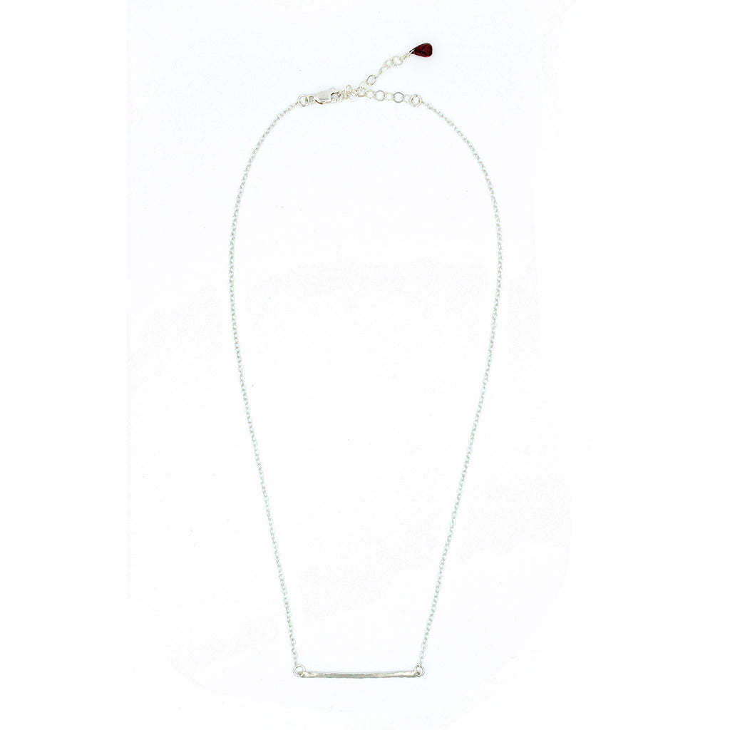 Silver Hammered Bar Necklace Silver Hammered Bar Necklace