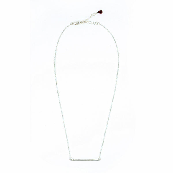 Silver Hammered Bar Necklace