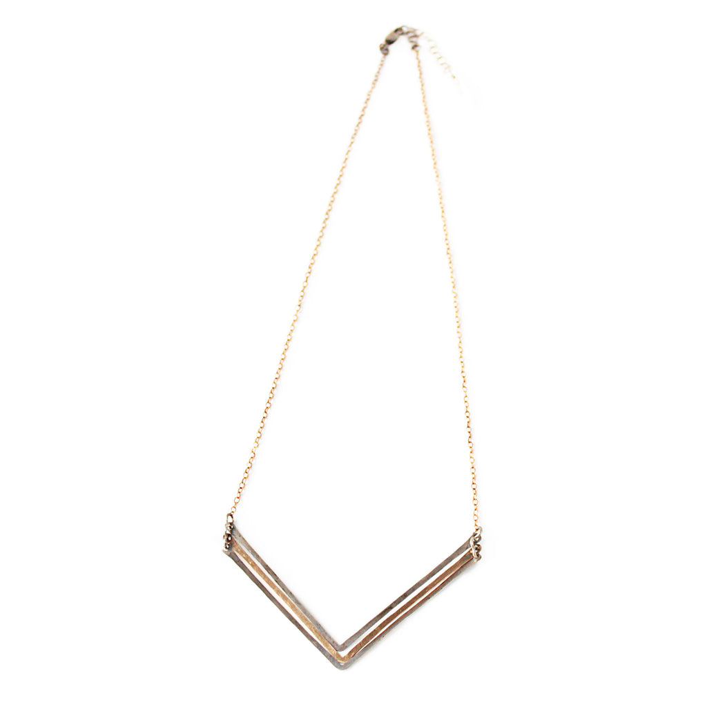 Chevron Necklace, Large Triple Chevron Necklace, Large Triple