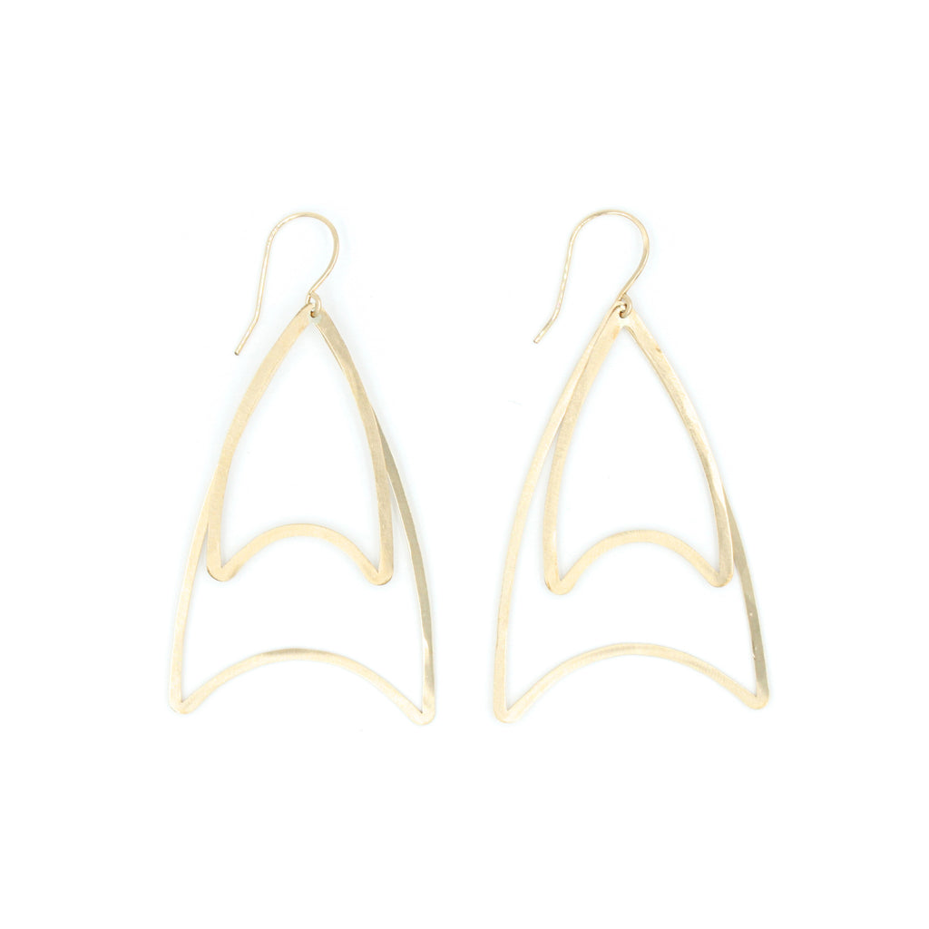 Shape Earrings: Double Curved Triangle Shape Earrings: Double Curved Triangle