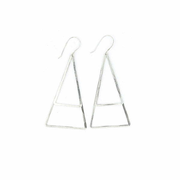 Shape Earrings: Double Thin Triangle