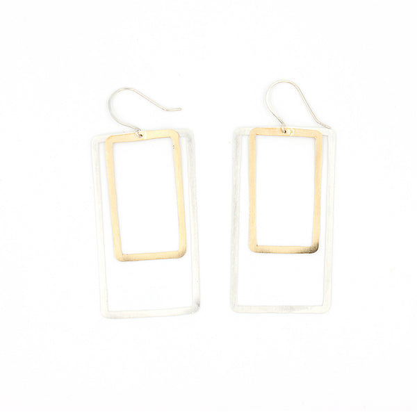 Double Rectangle Shape Earrings