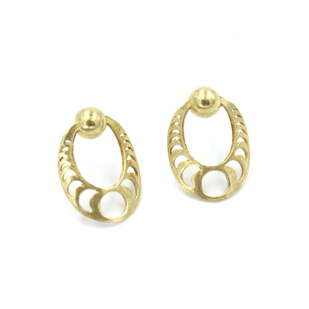Moon Phase Studs - Brass Moon Phase Studs - Brass