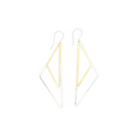 Shape Earrings: Double Half Diamond