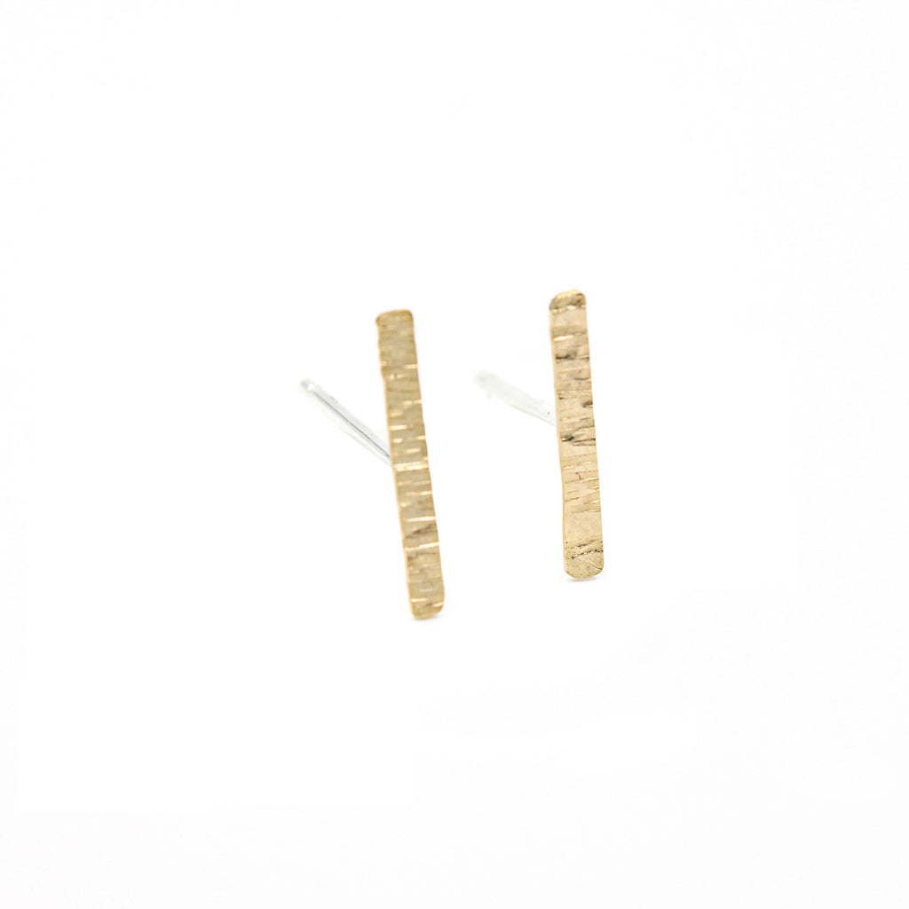Hammered Bar Stud Earrings Hammered Bar Stud Earrings