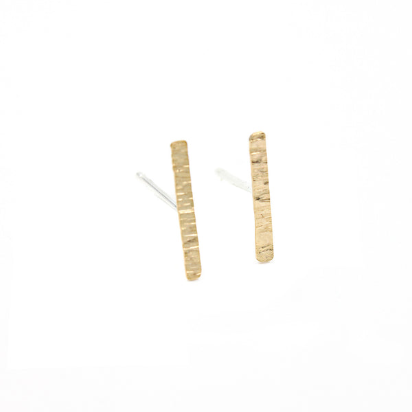 Hammered Bar Stud Earrings