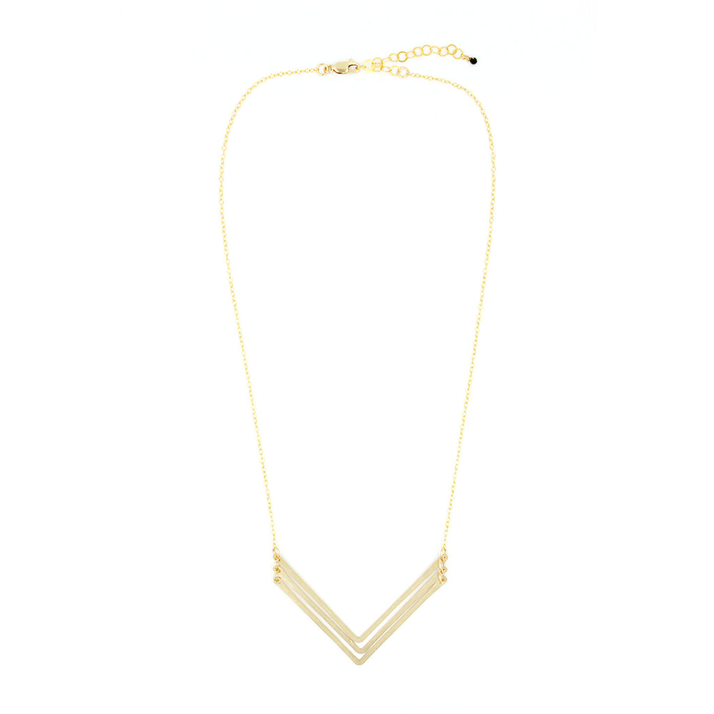 Chevron Necklace, Medium Triple Chevron Necklace, Medium Triple