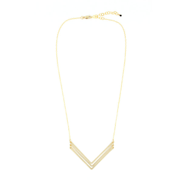 Chevron Necklace, Medium Triple