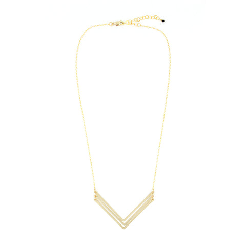 Chevron Necklace, Medium Triple