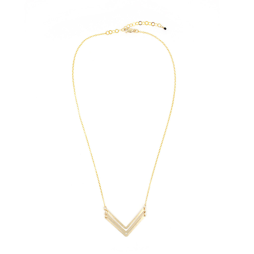 Chevron Necklace, Small Triple Chevron Necklace, Small Triple