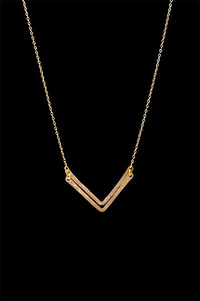 Chevron Necklace, Small Double Chevron Necklace, Small Double