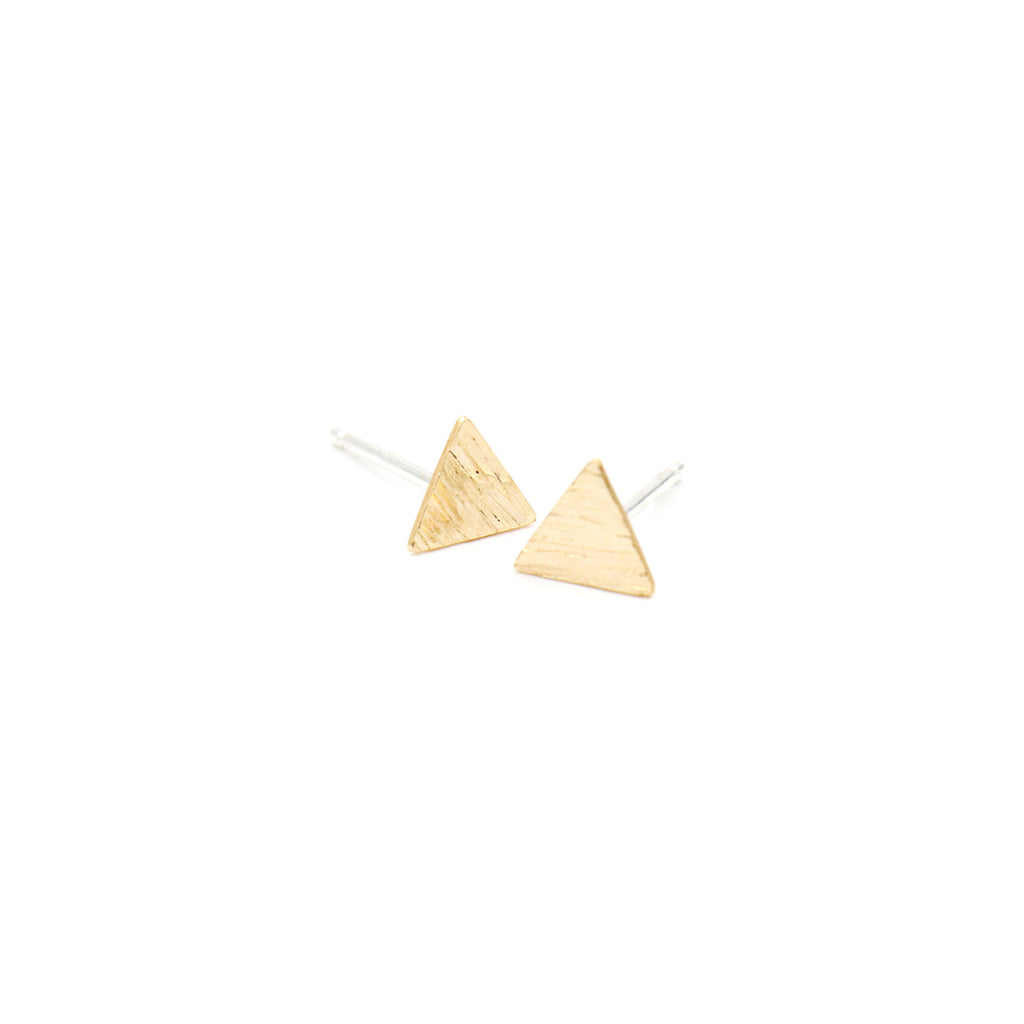 Hammered Triangle Stud Earrings