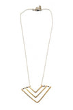 Chevron Necklace, Triple with Pyrite