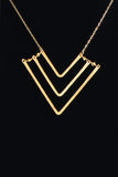 Chevron Necklace, Triple with Pyrite