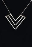 Chevron Necklace, Triple with Pyrite