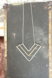 Chevron Necklace, Triple with Pyrite